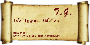 Tölgyesi Géza névjegykártya
